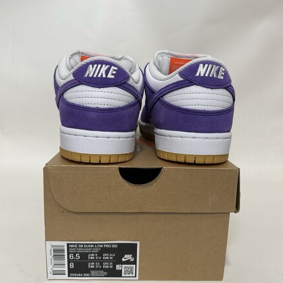 Nike SB Dunk Low Pro ISO Orange Label “Court Purple Gum” - Picture 4 of 6